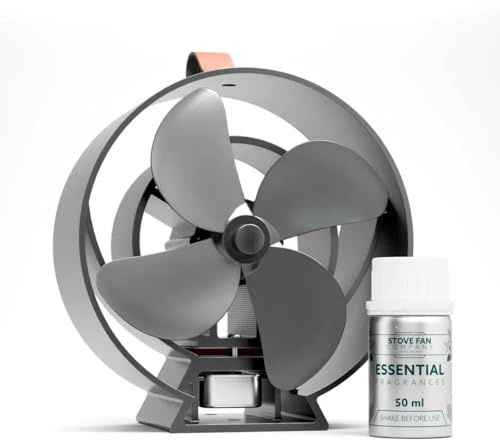 Forest Master Viking Ember Stove Fan with Fragrance - Stainless Steel | Heat-Powered Stove Fan, Built-In Fragrance System, Eco-Friendly Heat Circulation, For Wood Burners & Fireplaces