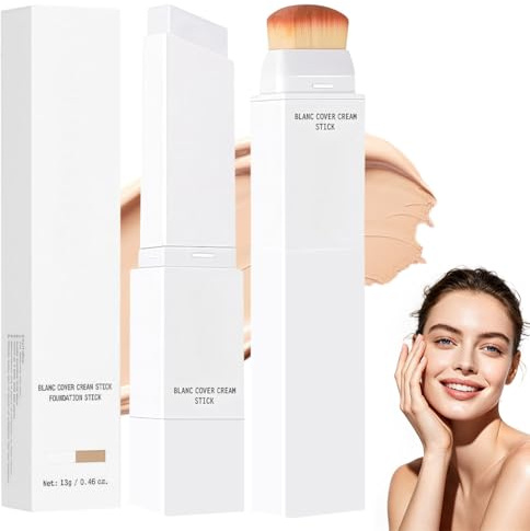 Color Changing Foundation Stick, foundation color changing, Foundation mit LSF 15, Korean Foundation Makeup mit Pinsel Schwereloses Gefühl für Natürlichen Makellosen Make-up-Look Natürlich(Naturfarbe)