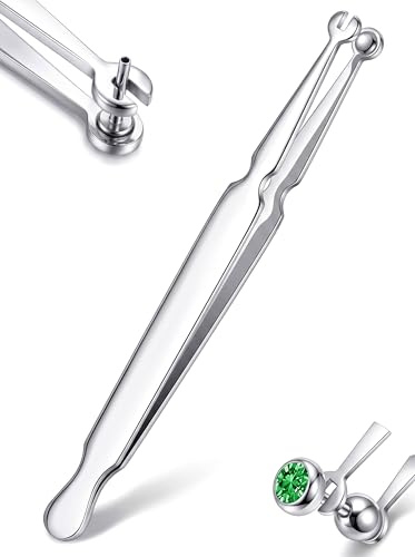 MILACOLATO 17Pcs/13Pcs Piercing Ball Grabber Stainless Steel Piercing Taper | 14G/16G/18G/20G Fishing Forceps Piercing Tools to Change Jewellery Flat Back Earring Applicator Tool for Lip Belly Nose
