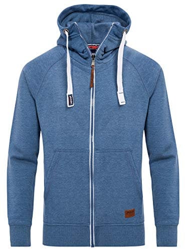 Yazubi Herren Sweatjacke Hoodie mit Reißverschluss Jacob, Blau (Bijou Blue 2R183921), M