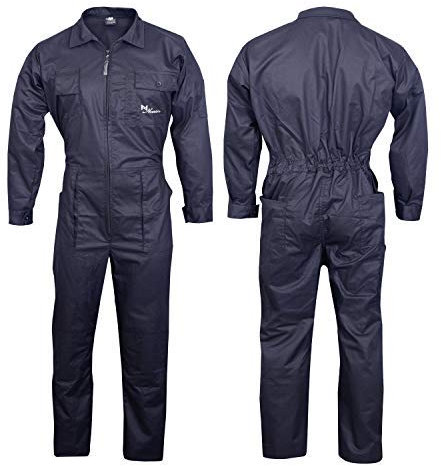 NORMAN Black Men's Coveralls Boiler Suit Overalls for Warehouse Garages Workers Heavy Duty (XL)