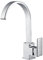 Hapilife Grifo mezclador para fregadero de cocina, latón macizo, acabado cromado, boquilla plana cuadrada moderna giratoria de 360 grados, efecto cascada, monomando, con mangueras flexibles con