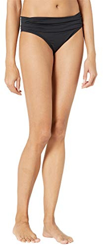 La Blanca Women's Standard Island Goddess Shirred Band Hipster Bikini Swimsuit Bottom, Black, 8