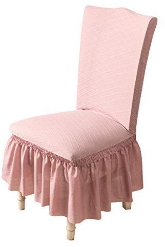 Coprisedie con Schienale 1/4/6/10 Pezzi Elasticizzato Copertura della Sedia, DOTBUY Fodere Sedie Copertura Lavabile Estraibile Molto Facile da Pulire (Rosa,1 Pezzi)