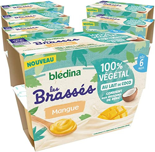 Blédina - Brassés 100% Végétal - Lait de Coco pomme Mangue - Dès 6 Mois - 6 x 380g
