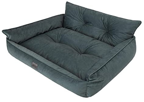 Doggy Hundebett Haustierbett Hundeliege Gesteppt Hundekissen Bett Sofa Hundematratze Tierbett Hundesofa Matratze, Flasche Grün Fancy, XL - 82 x 63 cm