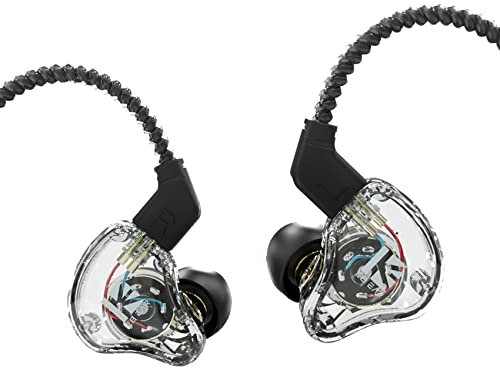 Yinyoo KBEAR KS1 In-Ear Headphones, KS1 1DD HiFi Wired IEM Headphones, Noise Cancelling In-Ear Earbuds Headset, Detachable 0.78mm 2-Pin Cable for Musicians Stage