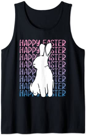 Osterhasen-Umriss, Pastellfarben Happy Easter Tank Top