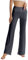 LaiEr Pantaloni da yoga da donna con tasche a vita alta svasata Bootleg Yoga Pantaloni da allenamento con tasche laterali, Grigio scuro, XL