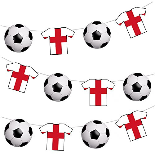 AK Giftshop England Football Shirt Bunting Party Decorations Euro World Cup - 12pcs / 2.5m Ribbon