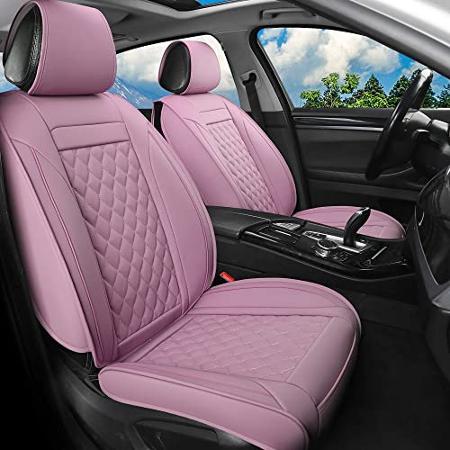 Kunstleder-Autositzbezüge, universell passend für die meisten Pkw, SUV, Limousinen und Lkw, Vordersitzbezüge, Pink