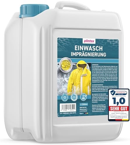 PLINTEX® Einwaschimprägnierung 2,5L für Outdoorbekleidung und Funktionskleidung - Imprägnierung Waschmaschine - universell anwendbar - Softshell, Gore-tex, Skibekleidung, Motorradbekleidung