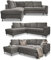 MIUFORM Ecksofa mit Schlaffunktion, Lofty Lilly Wohnlandschaft L-Form, Couch L Form Wohnladschaft mit Schlaffunktion Schlafcouch, Sofa Cord Metallfüße (Hellgrau, Links ausgerichtet)