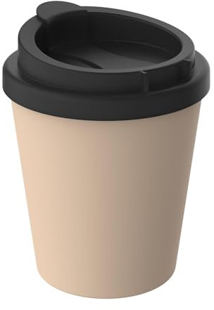 Thermobecher Kaffee to go aus Bio-Kunststoff - Kaffeebecher 250 ml BPA-frei & 100% recyclebar - Made in Germany Trinkbecher mit Deckel - Coffee Mug fürs Büro, Auto, Schule uvm (Aprikose)