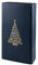 5x Wein Flaschen Geschenkkarton Weihnachten 2 Flaschen - Blau & Gold, hochwertige Webstruktur