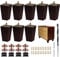 Txcucc Sofa Legs Square Bed Feet 4 inch Wood Replacement Leg for Furniture Set of 8, Dark Brown…