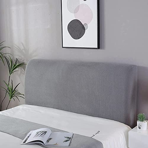 HAMON Bettkopfteil Hussen Kopfteilbezug Bett Kopfteil Bezug Husse Einfarbiges Design Bettkopfteil Hussen Bett Kopfteil Bezug Dehnbar Waschbar Abnehmbar Einfarbig für Schlafzimmer (Hellgrau, 200 cm)