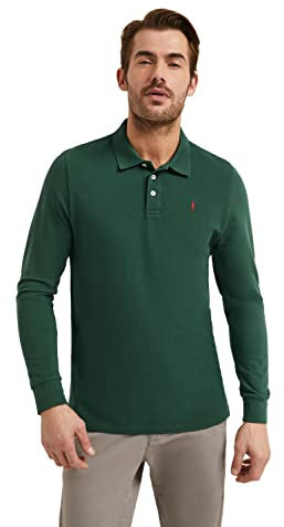 Polo Club Polo a Maniche Lunghe Verde Bottiglia con Ricamo Rigby Go Uomo