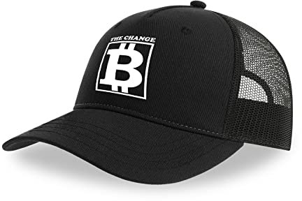 Maikomanija The Change Bitcoin Crypto HODL Baumwolle Trucker Cap Curved Visor Netback Hat Atmungsaktives Mesh Sport Top, Schwarz , One size