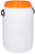 Generic Tonneau avec couvercle à visser de 60 l, à col large, convient à un usage alimentaire et 100 % étanche à l'air en polyéthylène haute densité (PEHD), blanc, rond