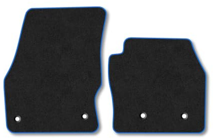 Compatible with Ford Transit Connect (2016-2023) Carpet Car Mats | Blue Edge Trim Tailored Fit Floor Mats Full Coverage Protection Accessories Easy Clean Anti Slip Made in the UK