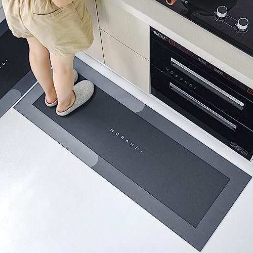 HAHII Kieselgur Badematte Super saugfähig, schnell trocknend, rutschfest, Kieselstein, Schlamm, Badezimmer, Büro, Fußmatte, Küche, Esszimmer, Wohnzimmer, Flur, Teppich, 60 x 160 cm einfach