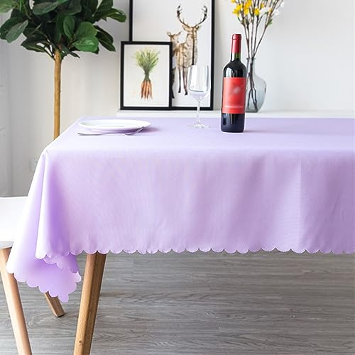 Reyox Tischdecke Polyester Tischwäsche Fleckschutz Abwaschbar Tischtuch für Home Hochzeit Party Dekoration Helles Lila 80 x 80 cm Quadratisch