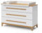 VitaliSpa Cómoda Cambiador Malia, Blanco/Roble, 133 x 98 cm XL con 3 cajones
