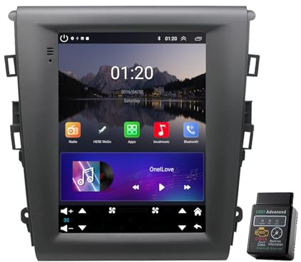 Für Ford Mondeo MK5 2013-2017 9.7 Android 12 Autoradio Mit DAB+, CarPlay, Navi GPS, HD Touchscreen, Bluetooth, WiFi, FM RDS, USB (8 Core, 4GB RAM+64GB ROM)