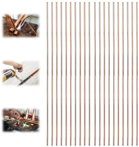 20Pcs Fil De Soudure Cuivre brasure cuivre Brasure Cuivre Phosphore brasure cuivre De Soudure Cuivre Utilisé Pour Réfrigérateur Tube Cuivre, Rods