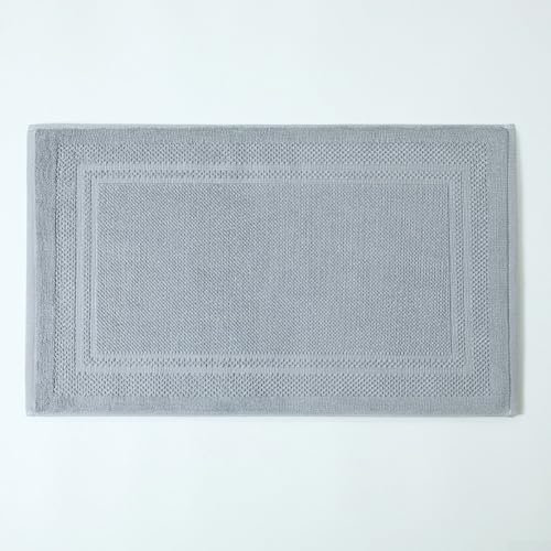 Lioaeust Badematten, 75 x 45 cm, Baumwolle, Luxus-Badematte, weich, saugfähig, Duschmatte, Anti-Rutsch-Pad für Hotel, Zuhause, Badezimmer (Hellgrau 1)