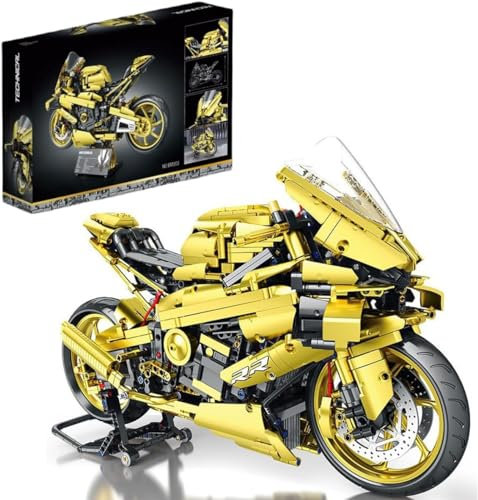 CIJINAY Technik Motorrad Bausteine Set für BMW, 1920 Klemmbausteine Technic Motorrad Modellbausatz, MOC 1:5 Supermotorrad Bauset Spielzeug Geschenk für Kinder Erwachsene