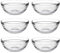 Acan Tradineur - Pack de 6 cuencos redondos de vidrio, modelo Lys, bol para mezclar, servir ensalada, aperitivos, apilable, apto para microondas y lavavajillas, cocina - 17 x 7 cm