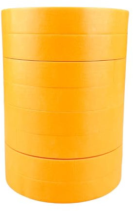SOLIDGUARD Goldband Malerkrepp (8 Stk x 19 mm) Kreppband für Maler oder Heimwerk Malerband Profi Abdeckband Malertape Klebeband Washi Tape Gold Papiertape Selbstklebend UV UV-beständig