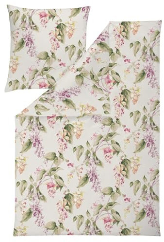 Estella I Interlock Jersey I Bettwäsche I Blumen Blätter I 135x200