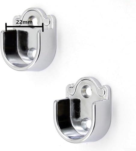 Zuverlässige Kleiderstangen-Halterung, rundes Ende, 2 Stück Stützbuchse für Kleiderrohr (22 mm)