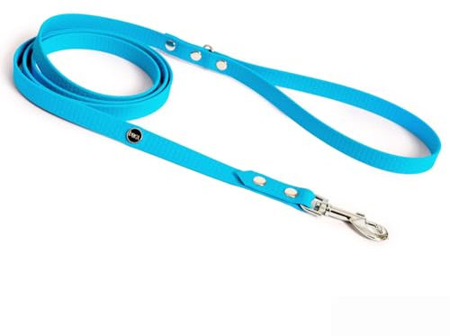 BURA Halsband Hund 2,2m für Hunde Hundeleine Große Hunde, Leicht und Handlich, Verformt Sich Nicht, Langlebig, Wasserdicht, Nicht Allergen (hellblau, S)