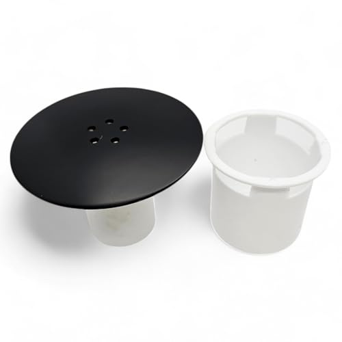 Duraplast UK Tappo di ricambio universale per scarico doccia, 90 mm, finitura nera opaca, diametro 115 mm e raccogli capelli rimovibile, si adatta a piatti doccia standard del Regno Unito, facile