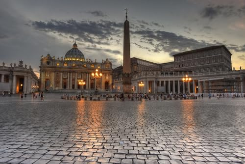 Jigsaw Puzzles For Adults 1000 Piece Sunset in St Peters Square Vatican City Rome Photo Family Funny Challenging Holiday Puzzles for Adults Puzzle Gift for Women Men Seniors