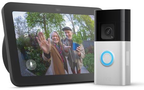 Echo Show 8 (Newest gen) | Charcoal + Ring Battery Video Doorbell Plus
