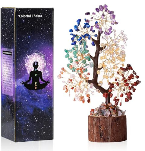 Chakra Steine Kristallbaum Kristalle Geldbaum Lebensbaum Deko, Edelsteinkristall Deko Bonsai Baum, Feng Shui Natürlicher Edelsteine Steine Deko Tree of Life Bonsai Baum Dekoartikel Home Decor