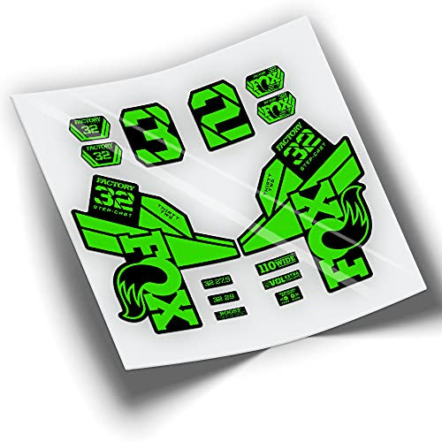 Rif:VP405 Adesivi compatibili con forcelle bici Fox 32 SC Factory, MTB, adesivi, vinili per mountain bike (FLUOR-GREEN)