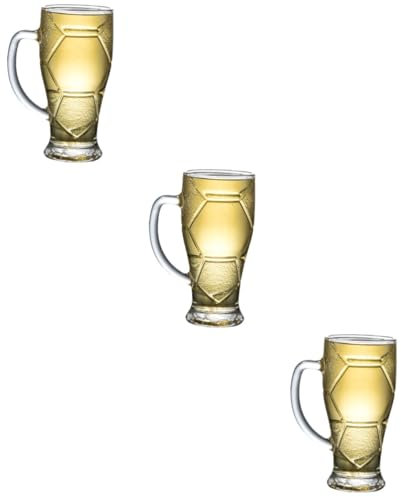 Ciieeo 3 Pièces verre à bière de capacité match café coffeeb tasse avec couvercle et paille verres à vin sans pied chope de bière domestique chope de bière transparente Un verre