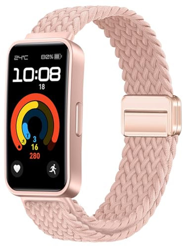 Issinlky Bracelet tressé nylon pour Huawei band 8/9/10, Bracelet élastique pour Huawei band 8/9/10 Smart Watch