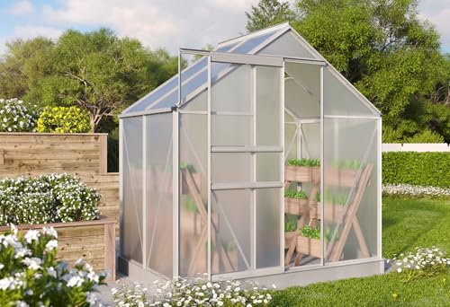 Vitavia Gewächshaus Comet 2500, Aluminium, 2,5 m², 4 mm HKP | Wetterfestes & stabiles Treibhaus | Perfekt für Gemüse & Pflanzen | Robust & langlebig
