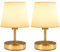 EppieBasic Cordless Lamps Set of 2-5200mAh Battery Operated Rechargeable Table Lamp, Gold Fabric Shade & 2700K Warm Glow for Living Room– Gift Set for Couples/Friends (22cm)