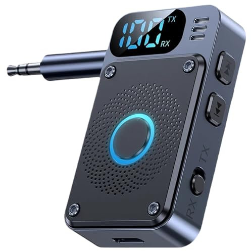 Wezalget Trasmettitore Audio - Trasmettitore Radio Senza Fili,Convertitore Audio con Display Digitale e Jack 3.5mm per Computer, Smartphone, Camion, Cuffie, Aereo, Chitarra, Tablet e Altri Dispositivi