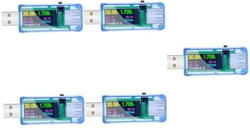 HOMSFOU 5stücke Usb Tester Präziser Usb Power Mit Lcd Display Zur Überwachung Von Spannung Strom Und Kapazität Für Ladegeräte Und Powerbanks Tragbar Und Benutzerfreundlich