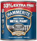 HMN® Hammerite Metal Paint Smooth Black 1L Value Size Direct To Rust 3 in 1 Gloss Finish Exterior Long Lasting 8 Year Protection Weather Resistant for Gates Railings Furniture (1 Liter)