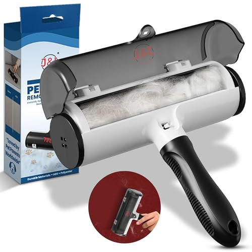 J&L ORIGINS Pet Hair Remover – Dog & Cat Fur Remover for Carpet, Sofa, Clothes & Car – Reusable & Eco-Friendly Lint Roller – Detachable Handle for Travel – No Tape, Refills, or Batteries Needed